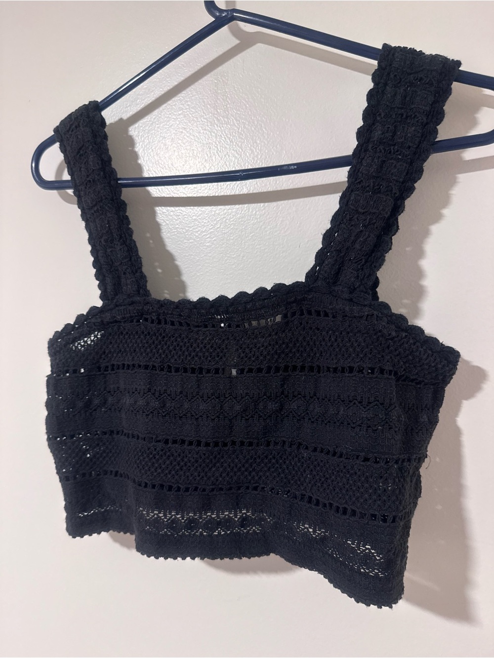 aerie Black crochet crop summer tank
